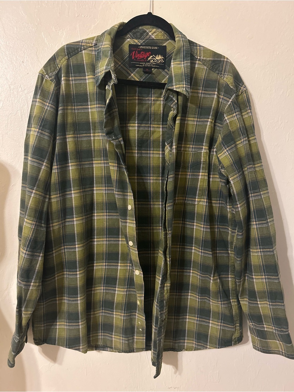 Old Navy Green and Yellow Plaid Button-Down Shirt
